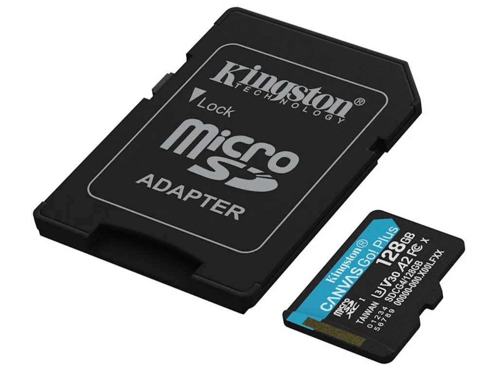 Kingston Memorije kartice SDCG4/128GB/Canvas Go! Plus/microSD/200/100MB/s/+adapter Slika 1